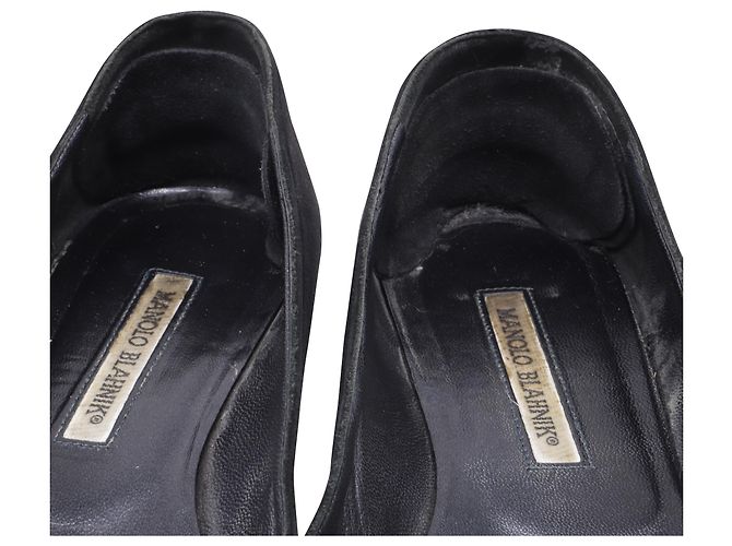 Ballerine con punta rotonda Manolo Blahnik in camoscio nero - vista 6