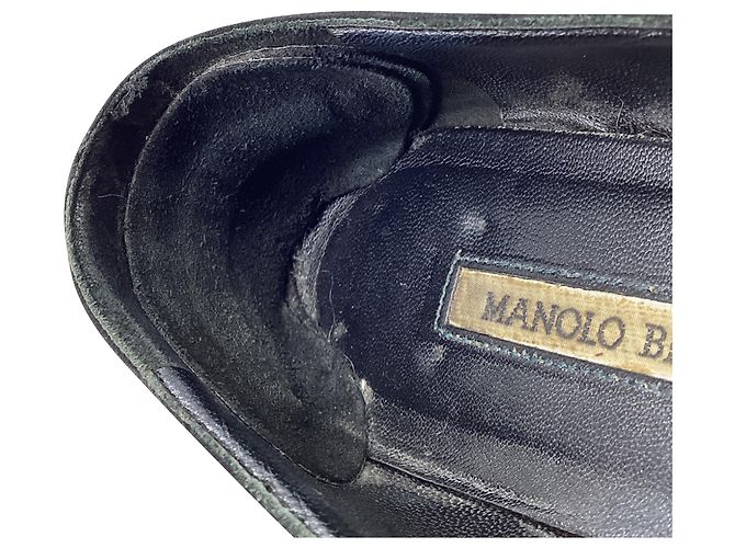 Ballerine con punta rotonda Manolo Blahnik in camoscio nero - vista 9