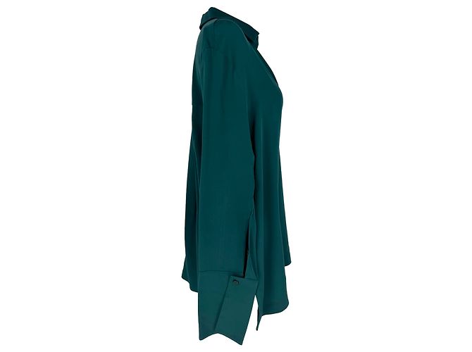 Blusa Max Mara con cuello en V de algodón verde - vista 3
