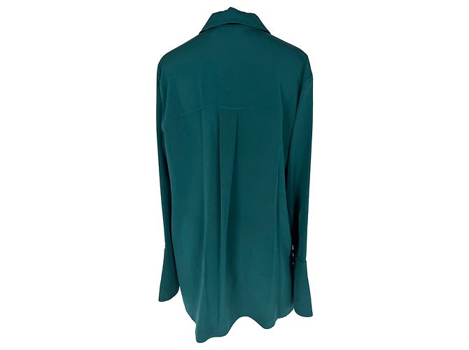 Blusa Max Mara con cuello en V de algodón verde - vista 4