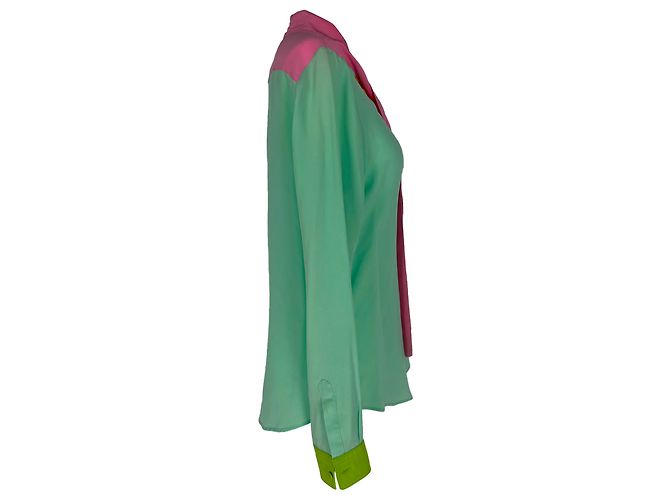 Blusa con fiocco Moschino in seta multicolore - vista 2