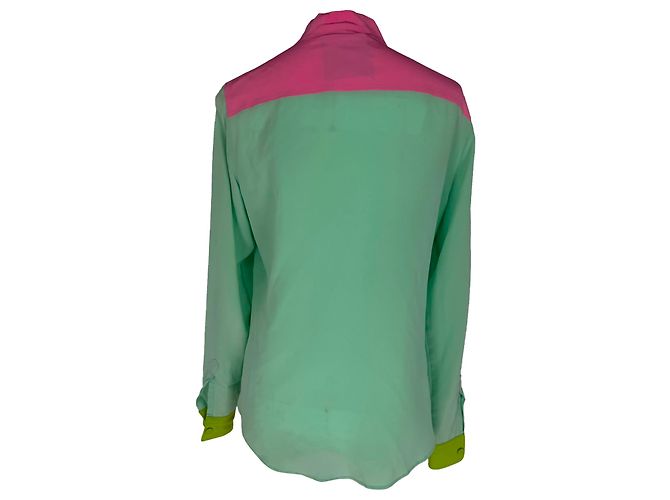 Blusa con fiocco Moschino in seta multicolore - vista 3