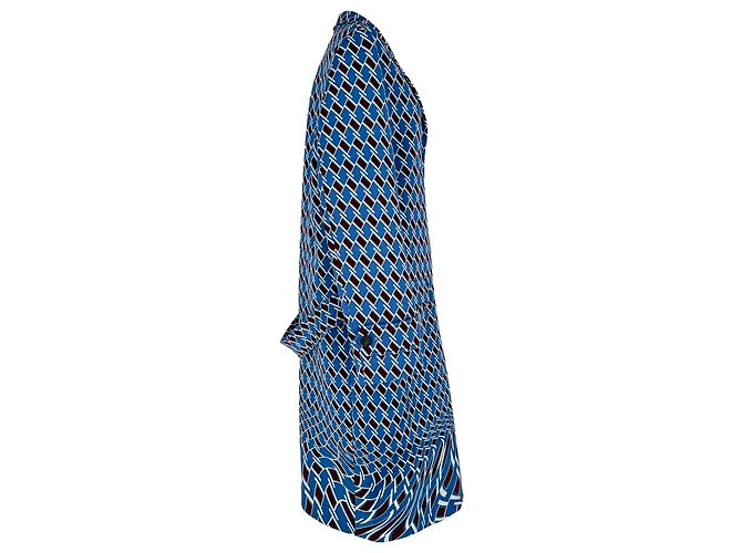 Abrigo largo de tweed Prada en poliéster azul - vista 2