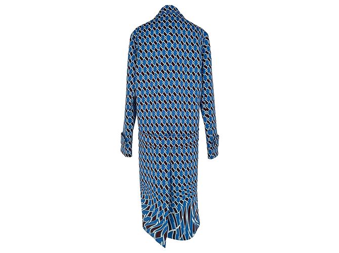 Abrigo largo de tweed Prada en poliéster azul - vista 3