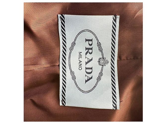 Abrigo largo de tweed Prada en poliéster azul - vista 4