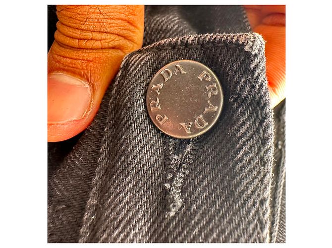 Jeans a gamba dritta Prada in cotone nero - vista 3