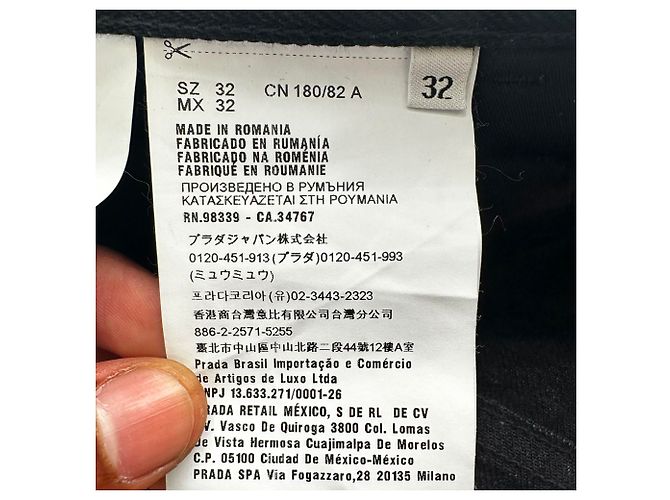 Jeans a gamba dritta Prada in cotone nero - vista 8