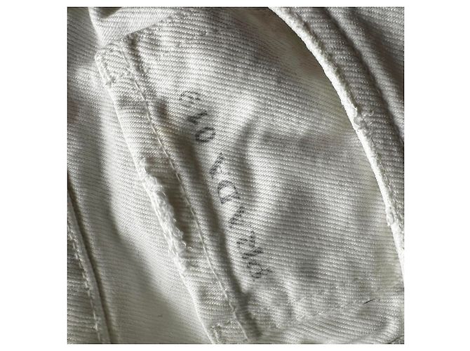Vaqueros de pierna recta en algodón blanco con parche del logotipo de Prada - vista 4