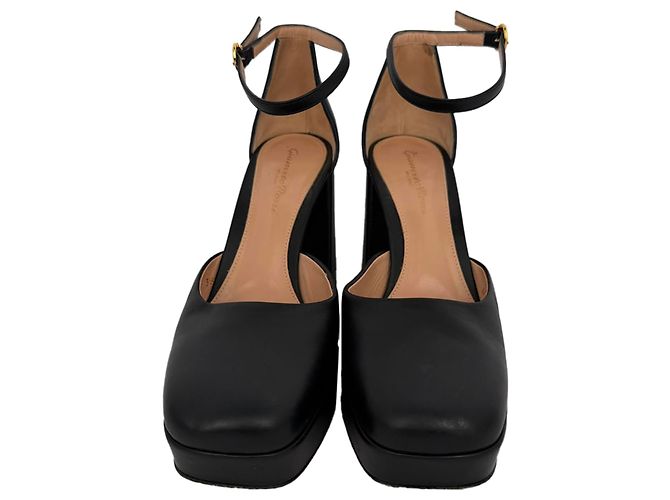 Escarpins à plateforme Basette Gianvito Rossi en cuir noir - vue 2
