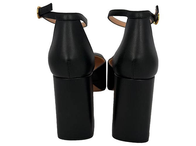 Escarpins à plateforme Basette Gianvito Rossi en cuir noir - vue 3