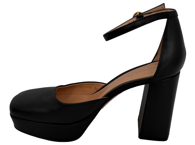 Escarpins à plateforme Basette Gianvito Rossi en cuir noir - vue 4
