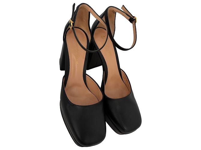 Escarpins à plateforme Basette Gianvito Rossi en cuir noir - vue 5