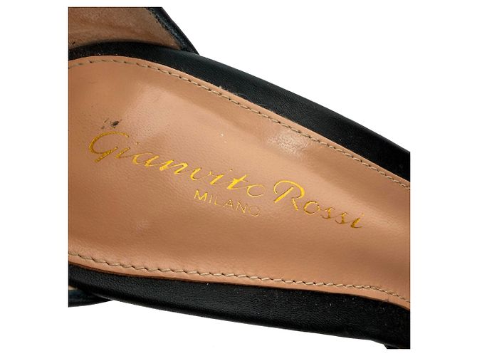 Escarpins à plateforme Basette Gianvito Rossi en cuir noir - vue 8