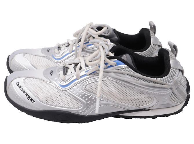 Everyday Balenciaga Radar Gradient Lines Sneaker aus silbernem Polyester - Ansicht 4