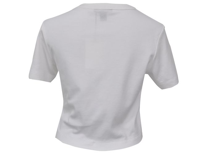 Crop Top de algodón blanco con logo Louis Vuitton - vista 3