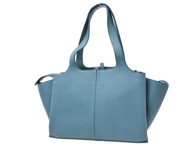 Céline Celine Tri-Fold Grained Calfskin Medium Blu - vista 2