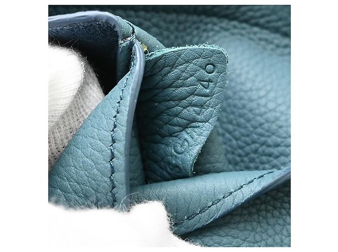 Céline Celine Tri-Fold Grained Calfskin Medium Blu - vista 4