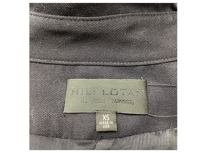 Nili Lotan Marine Button-Down Jacke aus dunkelblauer Wolle Marineblau - view 6