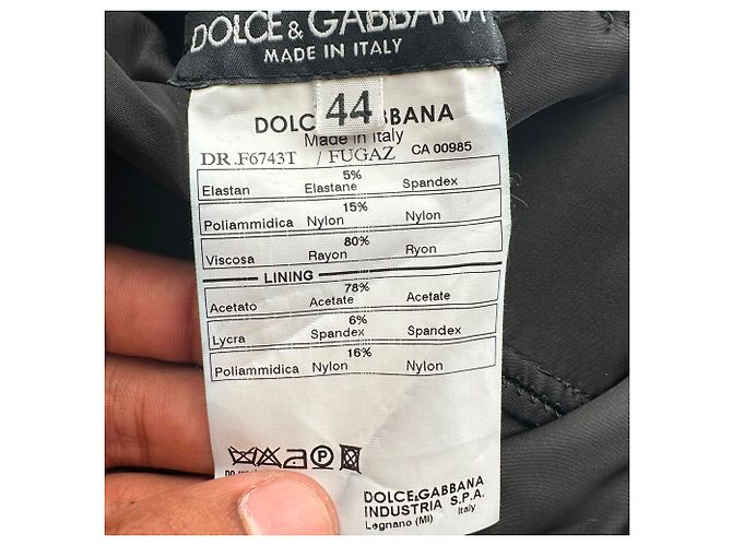 Abito midi a maniche lunghe Dolce & Gabbana in rayon nero - vista 10