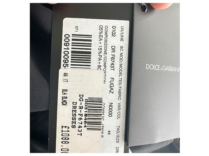 Abito midi a maniche lunghe Dolce & Gabbana in rayon nero - vista 13