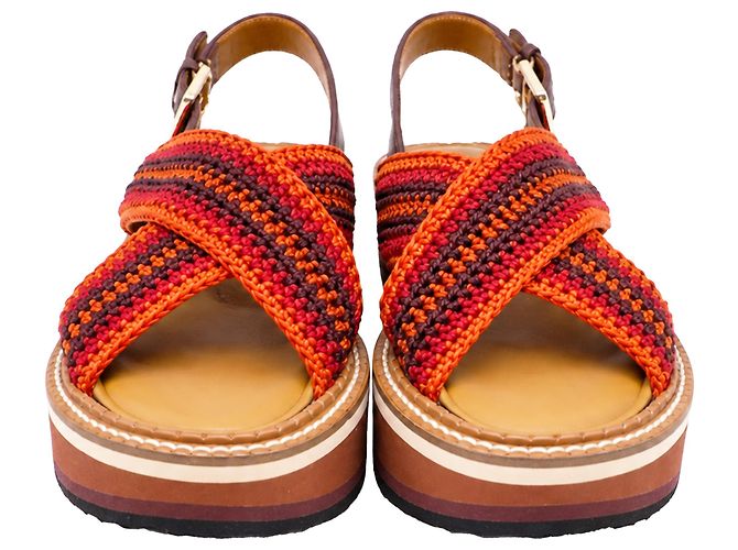 Robert Clergerie Sandali intrecciati Clergerie in lana di cotone multicolore - vista 2
