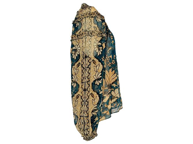 Blusa Ulla Johnson Adela con paillettes floreali e volant in seta multicolore - vista 2
