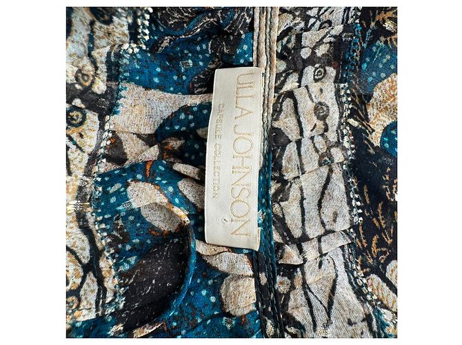 Blusa Ulla Johnson Adela con paillettes floreali e volant in seta multicolore - vista 4