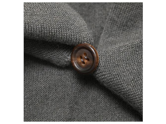 Brunello Cucinelli drapierter Cardigan aus grauer Seide - Ansicht 11