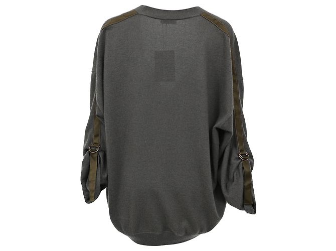 Brunello Cucinelli drapierter Cardigan aus grauer Seide - Ansicht 3