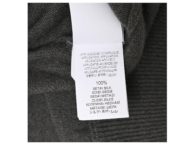 Brunello Cucinelli drapierter Cardigan aus grauer Seide - Ansicht 9