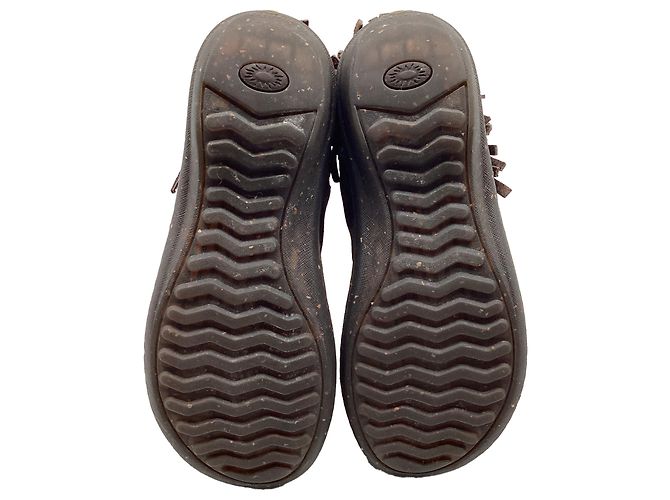 Stivali UGG Desoto Tall Fringed in camoscio marrone - vista 10
