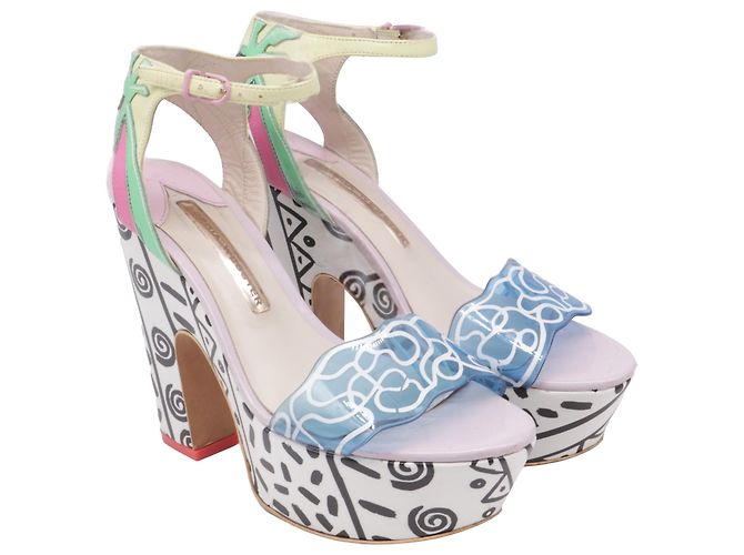 Sandálias de plataforma Sophia Webster Jade Malibu em PVC multicolorido Multicor - vista 3