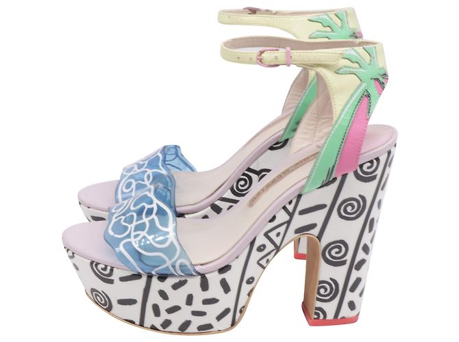Sandálias de plataforma Sophia Webster Jade Malibu em PVC multicolorido Multicor - vista 4
