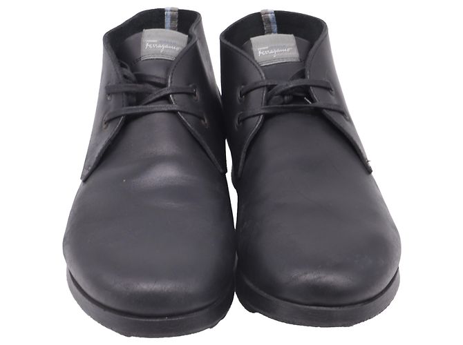 Salvatore Ferragamo Stivaletti Chukka World Ferragamo in pelle nera Nero - vista 2