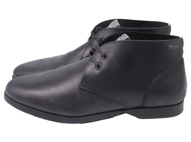 Salvatore Ferragamo Stivaletti Chukka World Ferragamo in pelle nera Nero - vista 4