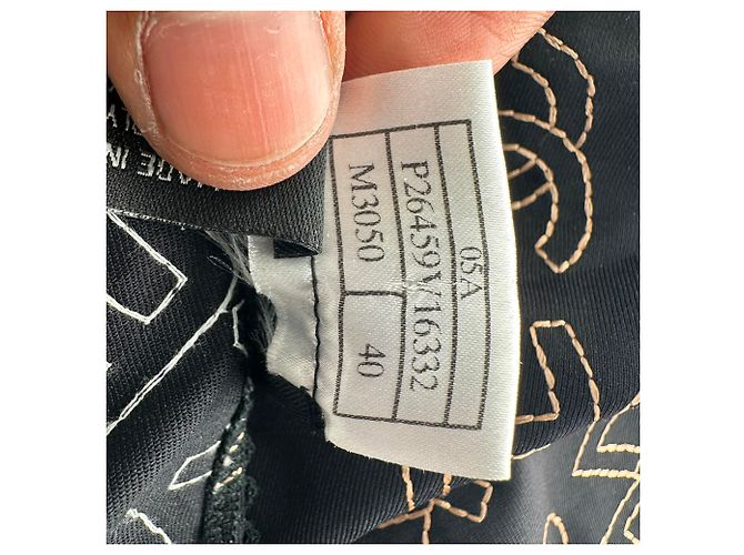 Canotta in poliammide nera con logo ricamato Chanel Nero - vista 5