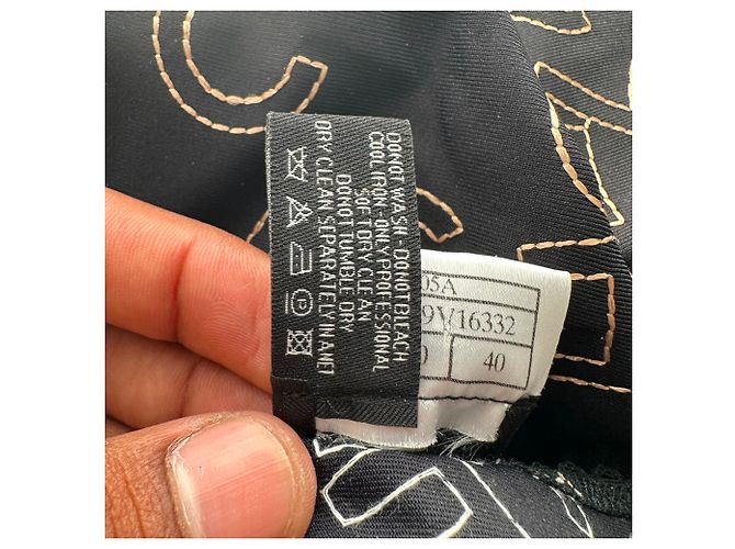 Canotta in poliammide nera con logo ricamato Chanel Nero - vista 8