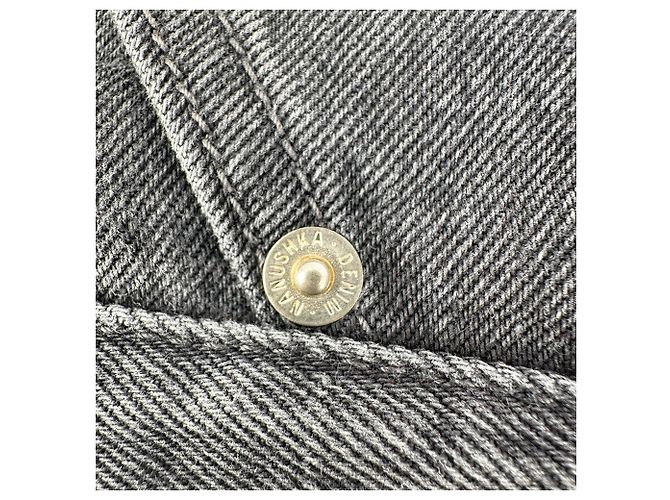 Nanushka Washed Cropped Jeans aus grauer Baumwolle - Ansicht 4