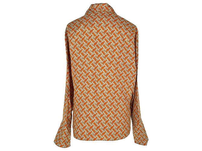 Camicia Burberry Monogram bicolore con fiocco in seta multicolore - vista 3