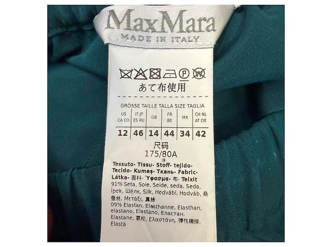 Pantalones Wide Leg Max Mara en seda verde - vista 3