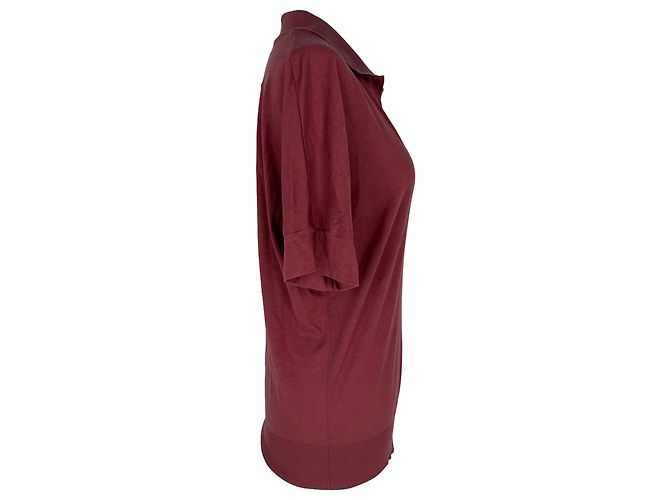 Polo girocollo a V Herno in lyocell bordeaux Bordò - vista 2
