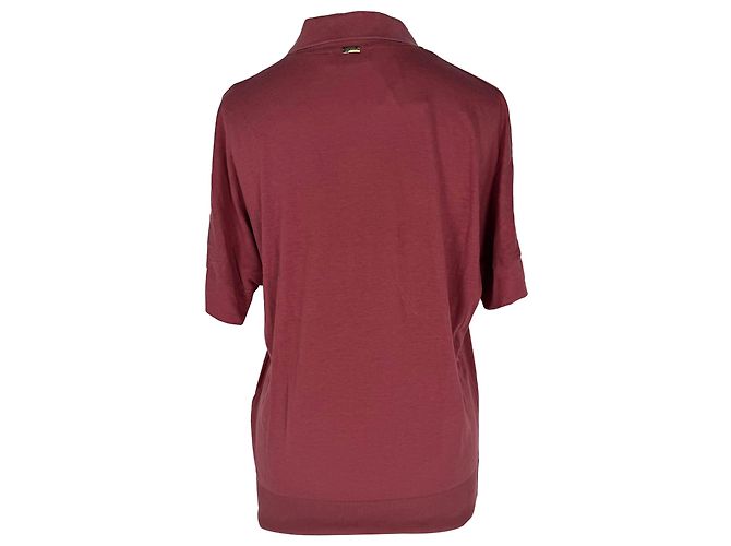 Polo girocollo a V Herno in lyocell bordeaux Bordò - vista 3