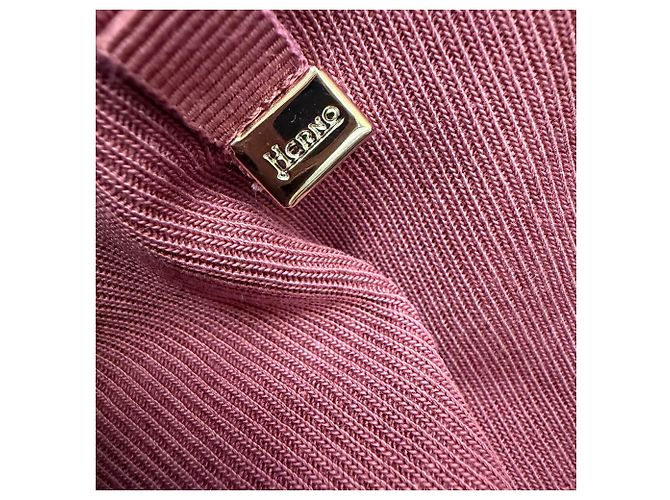 Polo girocollo a V Herno in lyocell bordeaux Bordò - vista 6