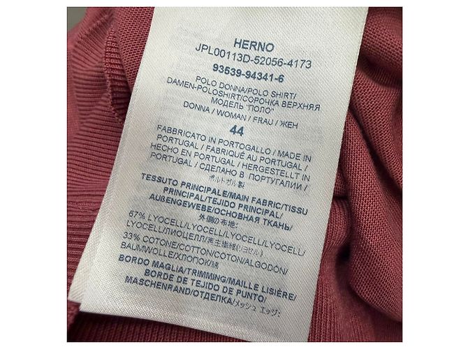 Polo girocollo a V Herno in lyocell bordeaux Bordò - vista 7