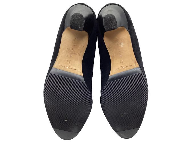 Stivali alti a punta Manolo Blahnik in camoscio nero - vista 11