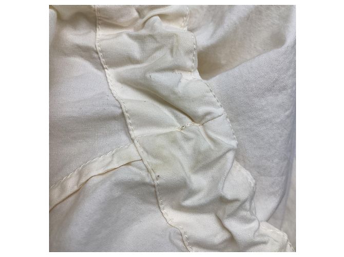 Vestido midi a capas con mangas abullonadas Ulla Johnson en algodón crema Blanco Crudo - vista 7
