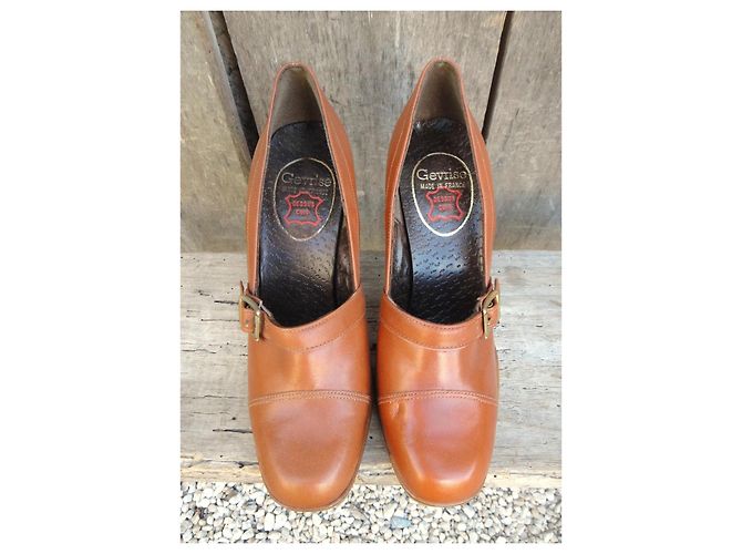 Autre Marque Mocassini con tacco Gervise anni '70 Marrone - vista 3