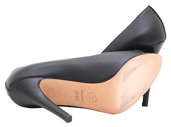 Chanel Décolleté in pelle verniciata nera da donna Nero - vista 5