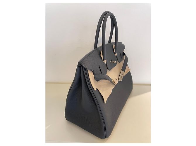 Hermès Birkin 35 Pelle Togo Grigio - vista 8