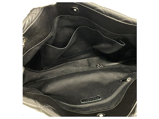 Borsa Tote Chanel in pelle di vitello martellata nera Nero - vista 4